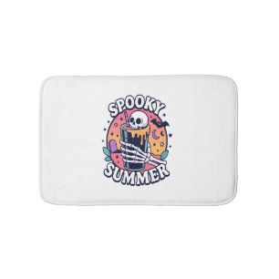 Halloween Spooky Summer Skeleton Drink Bath Mat