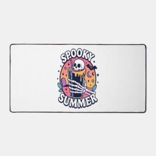 Halloween Spooky Summer Skeleton Drink Desk Mat