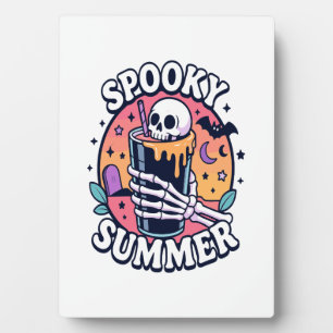 Halloween Spooky Summer Skeleton Drink Plaque