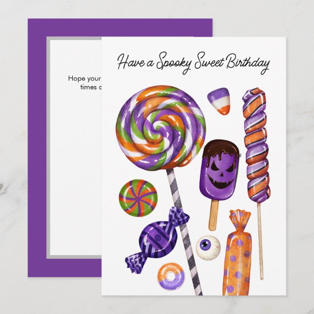 Halloween Spooky Sweet Birthday  Card (Front/Back)