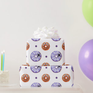 Halloween Spooky Sweet Spider & Monster Doughnut Wrapping Paper