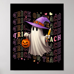 Halloween Spooky Teacher Ghost Costume For Men Wom Poster