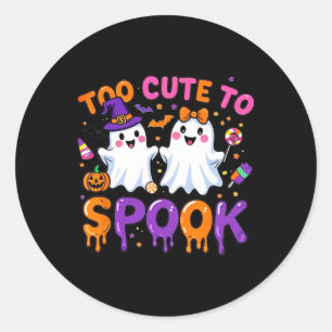 Halloween Spooky Tee Funny Too Cute To Spook Cute Classic Round Sticker