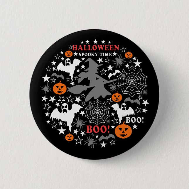 Halloween Spooky Time 6 Cm Round Badge (Front)
