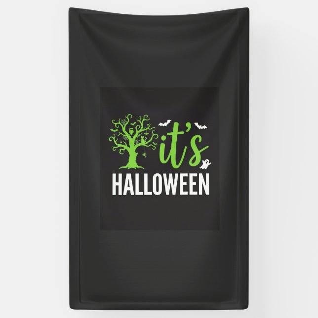 Halloween Spooky Tree Bats Vector Design_1 Banner (Vertical)