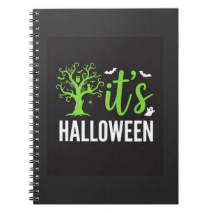 Halloween Spooky Tree Bats Vector Design_1 Notebook