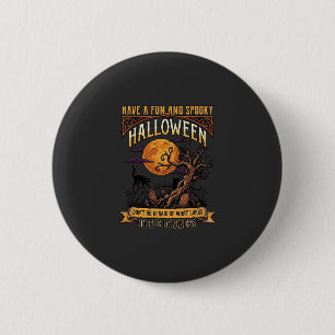 Halloween Spooky Tree Full Moon Black Cat Graveyar 6 Cm Round Badge