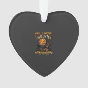 Halloween Spooky Tree Full Moon Black Cat Graveyar Ornament