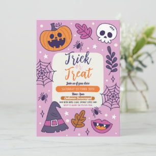 Halloween Spooky Trick or Treat Party Pumpkins Invitation