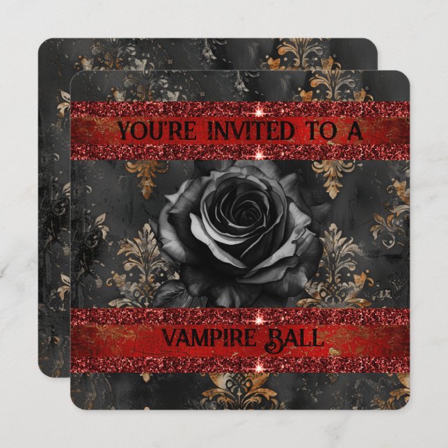 Halloween spooky vampire party invitation (Front/Back)