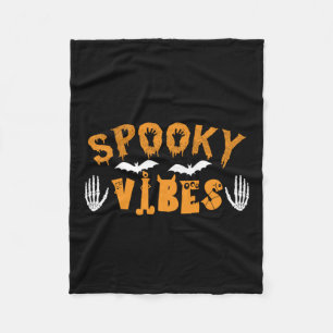 Halloween Spooky Vibes Birthday Fleece Blanket