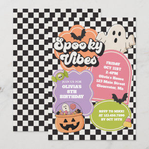 Halloween Spooky Vibes Birthday Invitation