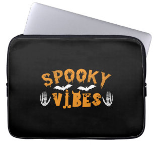 Halloween Spooky Vibes Birthday Laptop Sleeve
