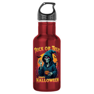 Halloween Spooky Vibes: Trick or Treat Skeleton 532 Ml Water Bottle