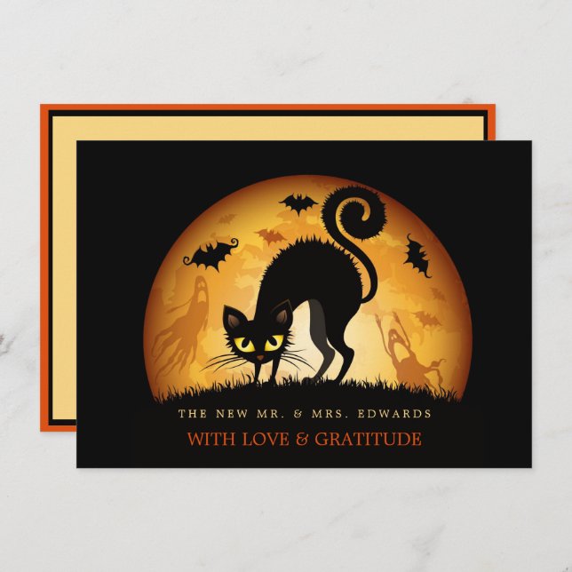 Halloween Spooky Wedding Thank You Card (Front/Back)
