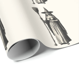 Halloween Spooky Witch a Full Moon Wrapping Paper