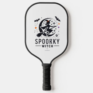 Halloween Spooky Witch Design - Flying on Broom Pickleball Paddle