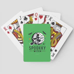 Halloween Spooky Witch Design - Flying on Broom Playing Cards