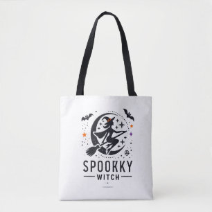 Halloween Spooky Witch Design - Flying on Broom Tote Bag