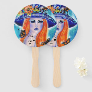 Halloween spooky witch party hand fan