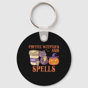 Halloween Spooky Witches Coffee Witches And Spells Key Ring