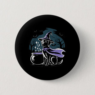 Halloween Spooky Witchy Black Labrador Retriever 6 Cm Round Badge