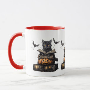 Halloween Spooky Witchy Cat Design Mug