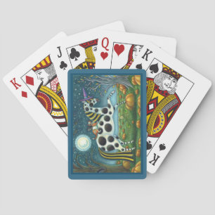 HALLOWEEN SPOTTED PONY & BAT CAT Fantasy Horse Playing Cards