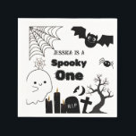 Halloween Sppoky One First Birthday party Napkin<br><div class="desc">Spooky one  halloween napkin!" This is ideal for an October birthday or a spooky party. The template is ready for you to modify,  and there are related things in my store,  under the eerie Halloween collection.</div>