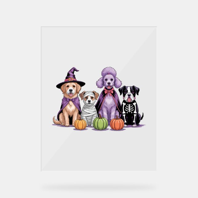 Halloween Squad Dog Acrylic Sign (Front)