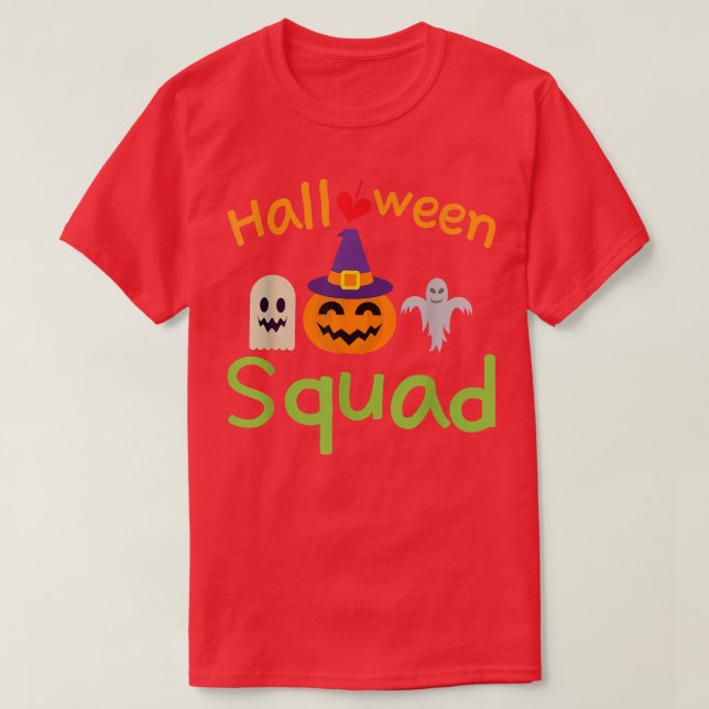 Halloween Squad Funny witch and pumpkin  T-Shirt (Design Front)