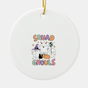 Halloween Squad Ghosts Ghouls Funny Spooky Women G Ceramic Ornament