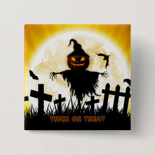 Halloween Square Button/Scarecrow 15 Cm Square Badge