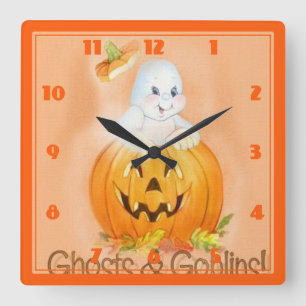 Halloween Square Clock
