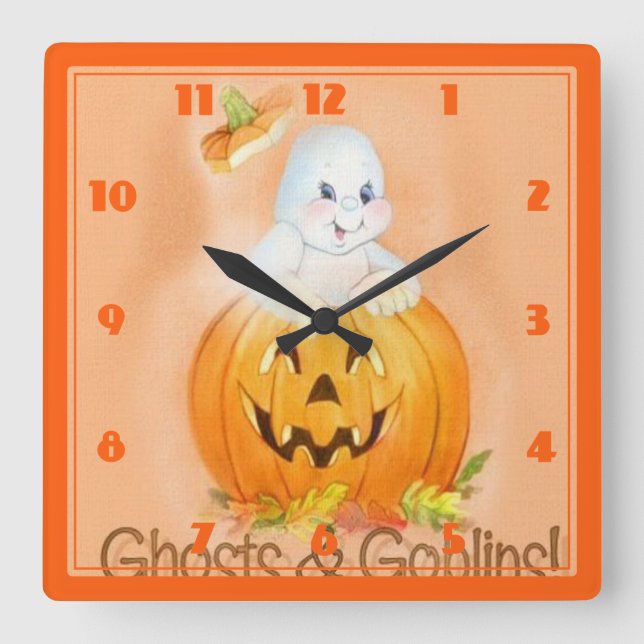 Halloween Square Clock (Front)