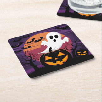 Halloween square Paper Coaster. Coaster