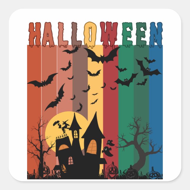 Halloween Square Sticker (Front)