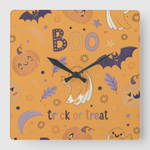 Halloween Square Wall Clock