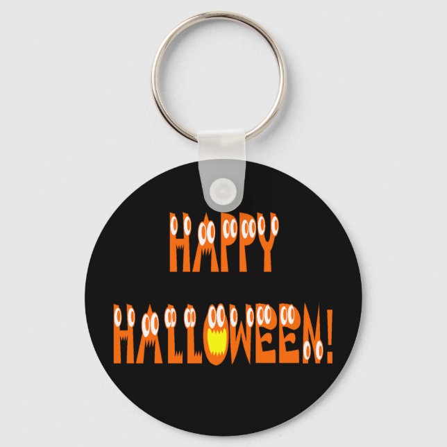 Halloween Squash Text Key Ring (Front)