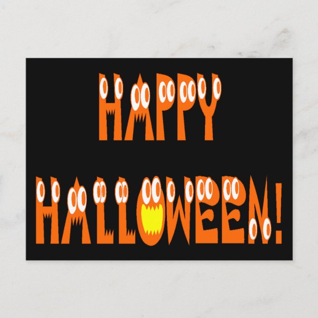 Halloween Squash Text Postcard (Front)