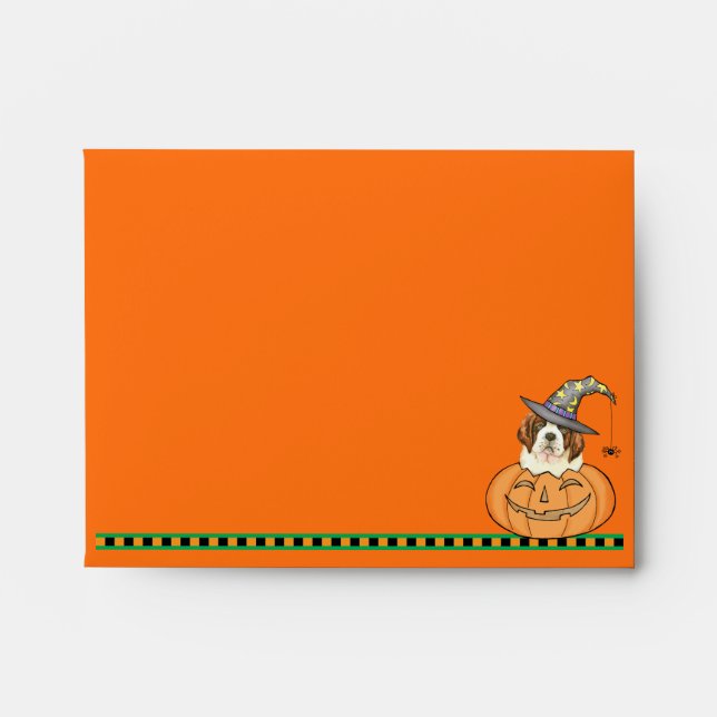 Halloween St. Bernard Envelope (Front)