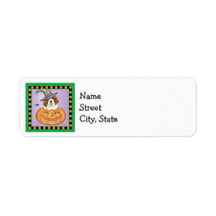 Halloween St. Bernard Return Address Label