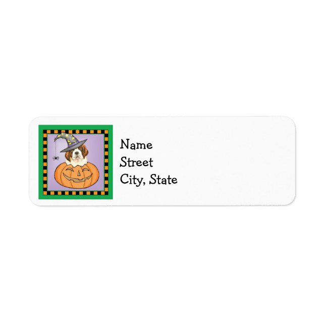 Halloween St. Bernard Return Address Label (Front)