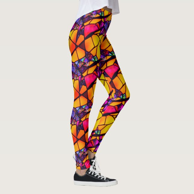 Halloween Stained Glass Pattern Leggings (Right)