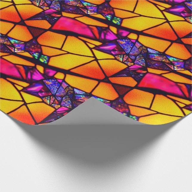Halloween Stained Glass Pattern Wrapping paper (Corner)