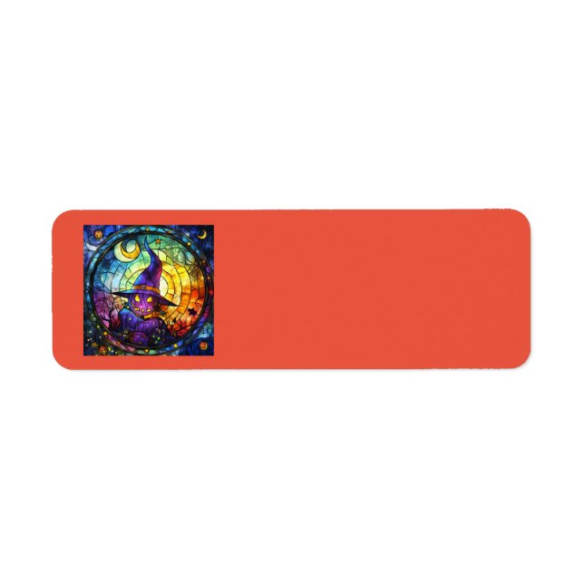 Halloween Stained Glass Steampunk Address Labels (Front)