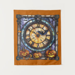 Halloween Stained Glass Steampunk Art Tapestry