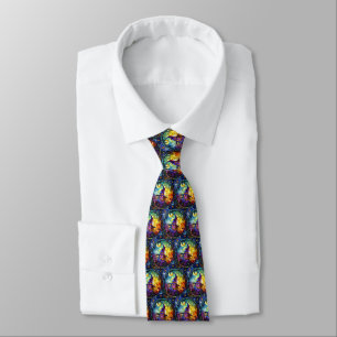 Halloween Stained Glass Steampunk Neck Tie