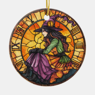 Halloween Stained Glass Steampunk Ornament