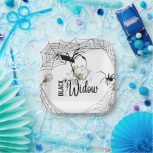 Halloween Stamp Collection "Black Widow" Paper Plate